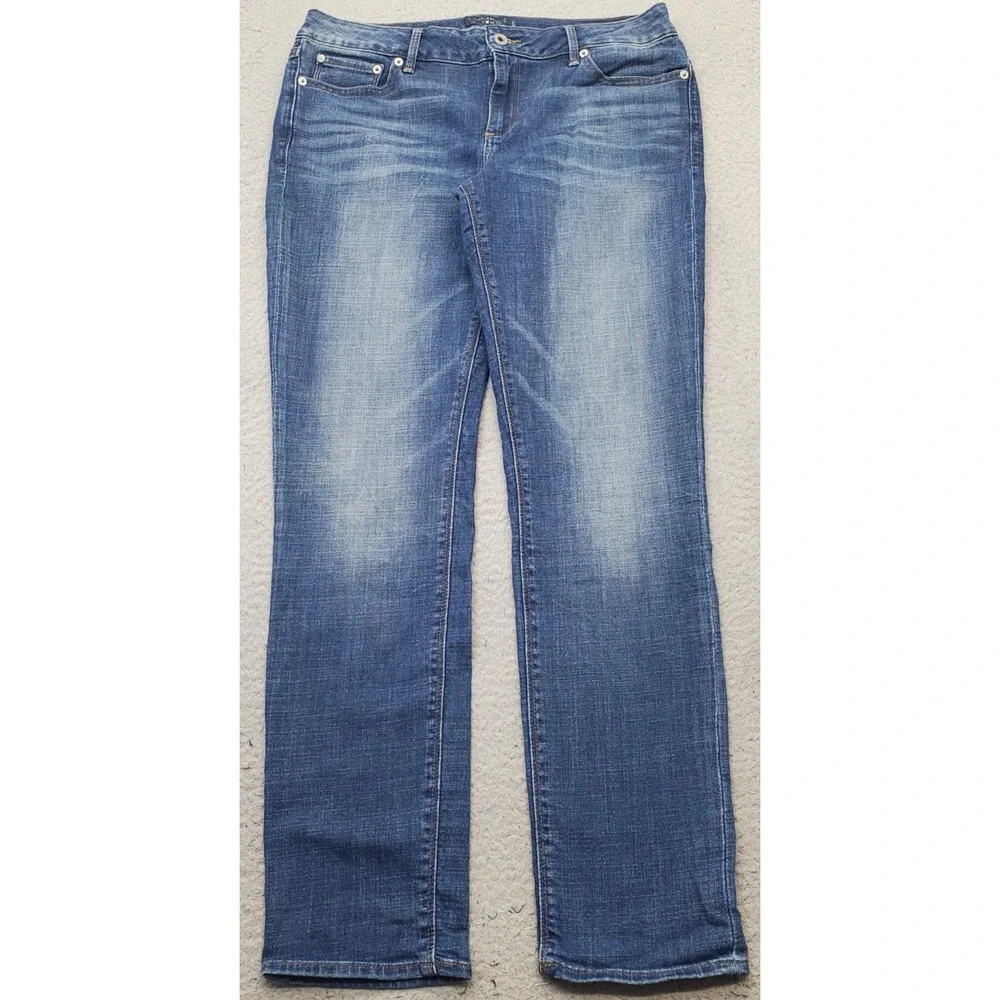 Lucky Brand Lolita Skinny Jeans Womens 12/31 Blue Denim Faded Stretch Whiskered
